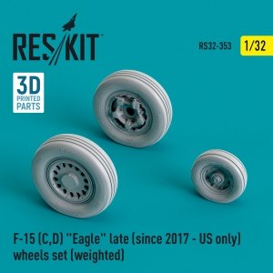 RESKIT RS32-0353 F-15 (C,D) EAGLE LATE (SINCE 2017 - US ONLY) WHEELS SET (WEIGHTED) (RESIN & 3D PRINTED) 1/32