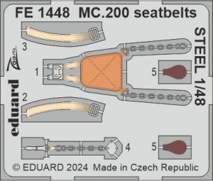 Eduard FE1448 MC.200 seatbelts STEEL ITALERI 1/48
