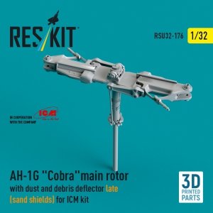 RESKIT RSU32-0176 AH-1G Cobra main rotor with dust and debris deflector (sand shields) late version for ICM kit (3D Printed) 1/32