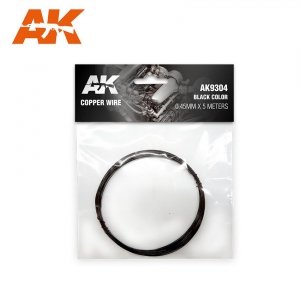 AK Interactive AK9304 COPPER WIRE 0.45MM Ø X 5 METERS. BLACK COLOR