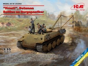 ICM 35343 Prost! Between Battles on Bergepanther WWII German Tankmen with Bergepanther 1/35