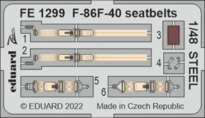 Eduard FE1299 F-86F-40 seatbelts STEEL AIRFIX 1/48