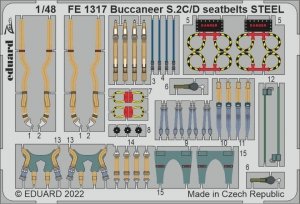 Eduard FE1317 Buccaneer S.2C/ D seatbelts STEEL AIRFIX 1/48