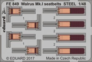 Eduard FE849 Walrus Mk. I seatbelts STEEL AIRFIX 1/48