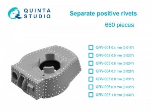 Quinta Studio QRV-002 Separate positive rivets, 0.5mm (0.020), 660 pcs
