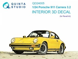 Quinta Studio QD24005 Porsche 911 Carrera 3.2 3D-Printed & coloured Interior on decal paper (Revell) 1/24