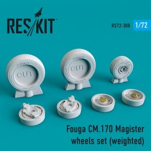 RESKIT RS72-0308 FOUGA CM.170 MAGISTER WHEELS SET (WEIGHTED) 1/72