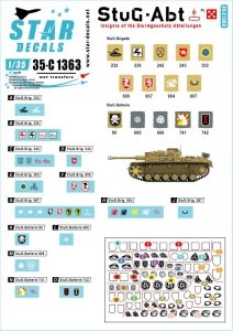 Star Decals 35-C1363 StuG-Abt 5 Generic insignia and unit markings for the Sturmgeschutz units 1/35