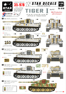 Star Decals 35-978 Tiger I Ausf E Mid production 1/35