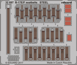 Eduard 32897 B-17E/ F seatbelts STEEL HK MODELS 1/32