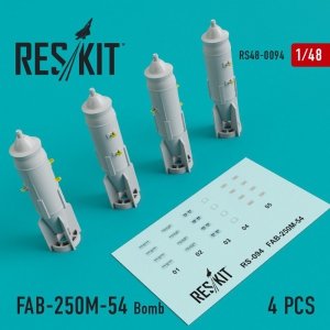 RESKIT RS48-0094 FAB-250М-54 Bomb (4 pcs) 1/48