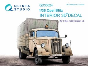 Quinta Studio QD35024 Opel Blitz 3D-Printed & coloured Interior on decal paper (for Cyber-hobby/Dragon kit) 1/35
