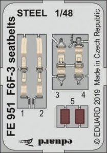 Eduard FE951 F6F-3 seatbelts STEEL 1/48 EDUARD