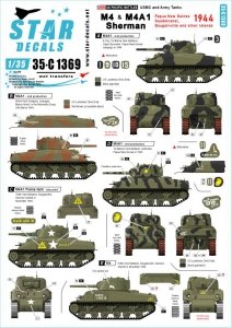Star Decals 35-C1369 US PACIFIC WARS - 1944 M4 and M4A1(mid) Sherman 1/35
