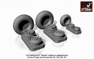 Armory Models AW32004b Sukhoj Su-27 Flanker early wheels w/ weighted tires 1/32