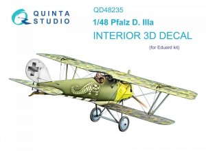 Quinta Studio QD48235 Pfalz D.IIIa 3D-Printed & coloured Interior on decal paper (Eduard) 1/48