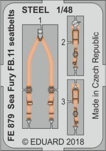 Eduard FE879 Sea Fury FB.11 seatbelts STEEL AIRFIX 1/48