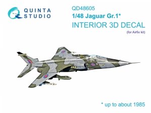 Quinta Studio QD48605 Jaguar Gr.1 3D-Printed & coloured Interior on decal paper (Airfix) 1/48