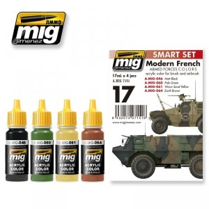 AMMO of Mig Jimenez 7151 Modern French Armed Forces vehicles - Acrylic Smart Set (4x17ml)