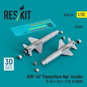 RESKIT RS32-0517 AGM-142 Popeye/Have Nap missiles (2 pcs) (3D Printed) 1/32