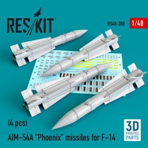 RESKIT RS48-0388 AIM-54A PHOENIX MISSILES FOR F-14 (4PCS) 1/48