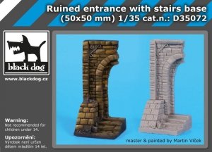 Black Dog D35072 Ruined entrance with stairs base 1/35