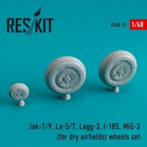 RESKIT RS48-0031 Jak-7/9, La-5/7, Lagg-3, I-185, MiG-3 wheels set 1/48