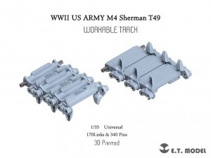 E.T. Model P35-084 WWII US ARMY M4 Sherman T49 Workable Track (3D Printed) 1/35