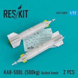 RESKIT RS72-0099 KAB-500L (500KG) GUIDED BOMBS (2 PCS) 1/72