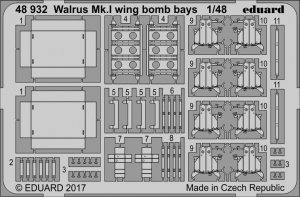 Eduard 48932 Walrus Mk. I wing bomb bays AIRFIX 1/48