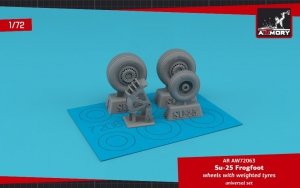 Armory Models AW72063 Sukhoj Su-25 Frogfoot wheels w/ weighted tyres, mudguard 1/72