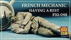 Copper State Models F32-048 French mechanic naving a rest 1/32