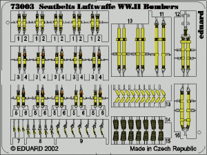 Eduard 73003 Seatbelts Luftwaffe WWII Bombers 1/72