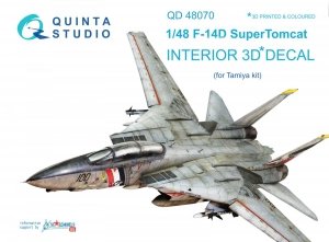 Quinta Studio QD48070 F-14D 3D-Printed & coloured Interior on decal paper (for Tamiya kit) 1/48