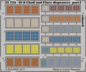 Eduard 32723 AV-8 Chaff and Flare dispensers 1/32 Trumpeter