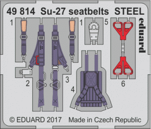 Eduard 49814 Su-27 seatbelts STEEL HOBBY BOSS 1/48