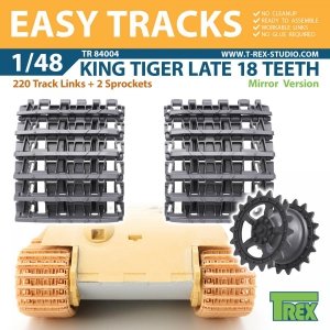 T-Rex Studio TR84004 King Tiger Late 18 Teeth Tracks Mirror Version w/Sprockets 1/48