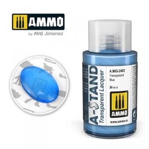 Ammo of Mig 2403 A-STAND Transparent Blue 30ml