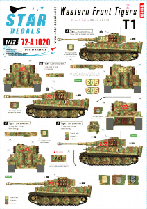 Star Decals 72-A1020 Western Front Tigers # 2 1/72