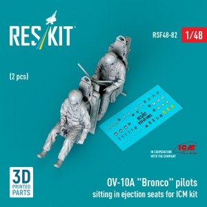 RESKIT RSF48-0082 OV-10A Bronco pilots sitting in ejection seats for ICM kit (2 pcs) (3D Printed) (1/48)