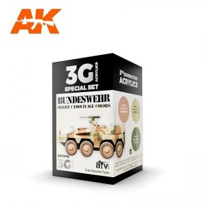 AK Interactive AK11666 BUNDESWEHR DESERT CAMOUFLAGE COLORS 3x17 ml