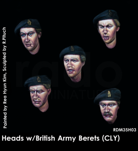 RADO Miniatures RDM35H03 Heads w/British Army Berets (County London of Yeomanry badge) 1/35