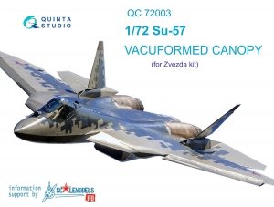 Quinta Studio QC72003 SU-57 vacuformed clear canopy 2 pcs (for 7319 Zvezda kits) 1/72