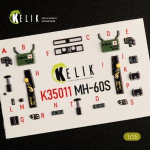 KELIK K35011 MH-60S KNIGHT HAWK INTERIOR 3D DECALS FOR KITTY HAWK KIT 1/35