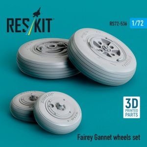 RESKIT RS72-0536 Fairey Gannet wheels set (3D Printed) 1/72