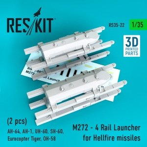 RESKIT RS35-0022 M272 - 4 RAIL LAUNCHER FOR HELLFIRE MISSILES (2 PCS) 1/35