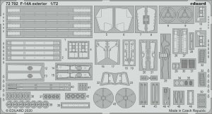 Eduard 72702 F-14A exterior Photo etched set for ACADEMY 1/72