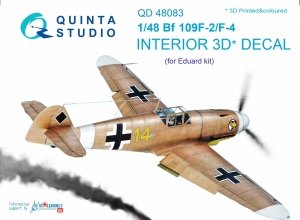 Quinta Studio QD48083 Bf 109F-2/F-4 3D-Printed & coloured Interior on decal paper (for Eduard kit) 1/48