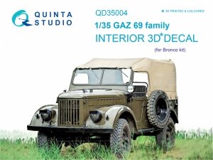 Quinta Studio QD35004 GAZ 69 Family 3D-Printed & coloured Interior on decal paper (for Bronco kit) 1/35