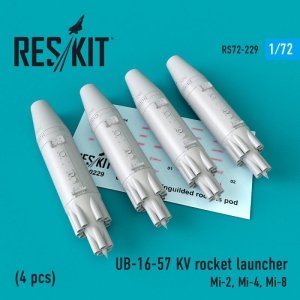 RESKIT RS72-0229 UB-16-57 KV rocket launcher (4 pcs) 1/72